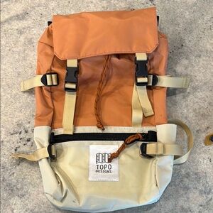 Topo Designs Orange and Beige Men's Backpack